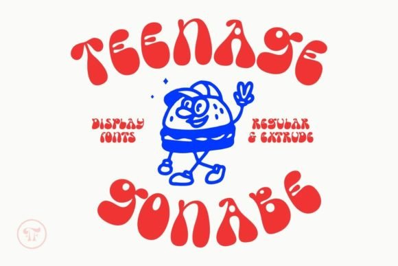 Teenage Gonabe: The Groovy Typeface for Retro Shop Branding